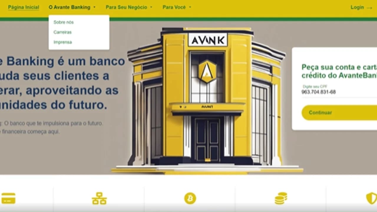 Avante Banking, banco digital com agência AVNK, abertura de conta e cartão de crédito